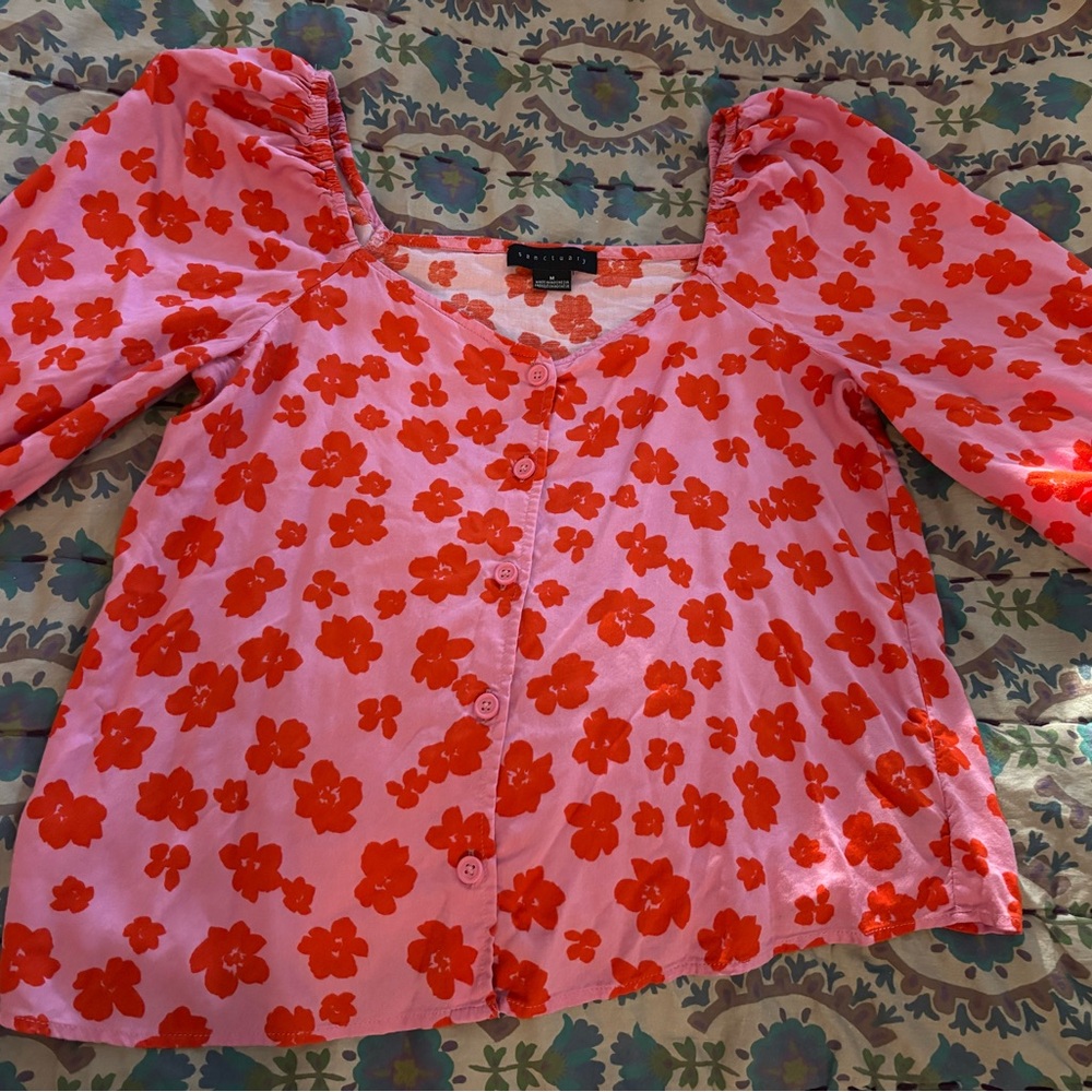 Sanctuary Pink and Orange Floral Top